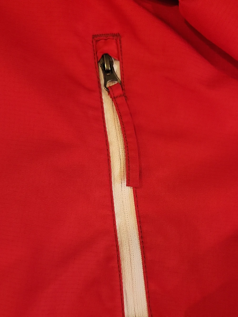 True Religion Red Windbreaker Jacket with White Trim size Large